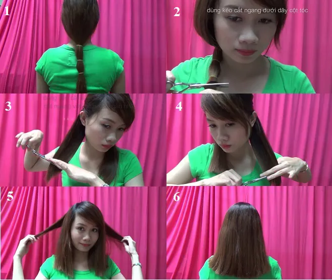 8 cách tự cắt tóc ngang lưng đơn giản, dễ làm không cần khéo tay