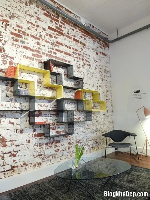 Những thiết kế phòng khách ấn tượng với tường gạch