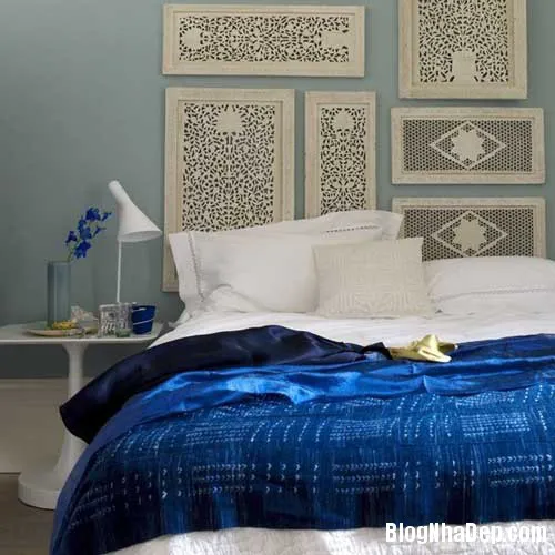 Phòng ngủ dịu dàng với tông màu xanh