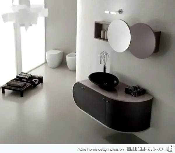 Phòng tắm quyến rũ vói tông màu đen và trắng